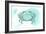 Crab - Teal - Coastal Icon-Lantern Press-Framed Art Print