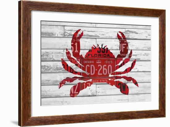 Crab-Design Turnpike-Framed Giclee Print