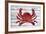 Crab-Design Turnpike-Framed Giclee Print