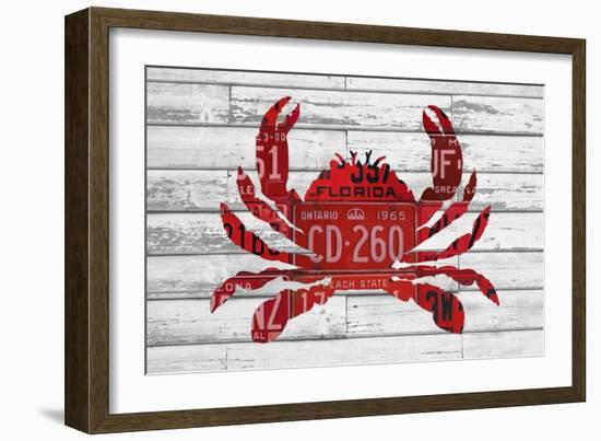 Crab-Design Turnpike-Framed Giclee Print