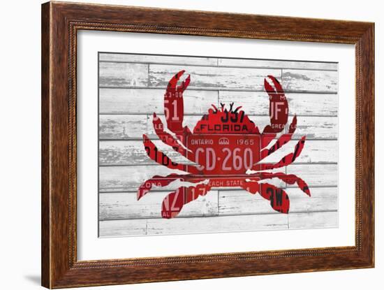 Crab-Design Turnpike-Framed Giclee Print