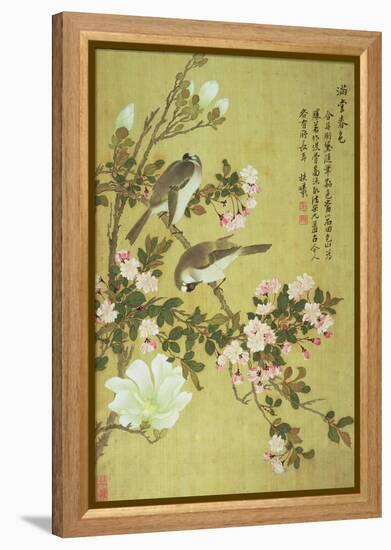 Crabapple, Magnolia and Baitou Birds-Ma Yuanyu-Framed Premier Image Canvas