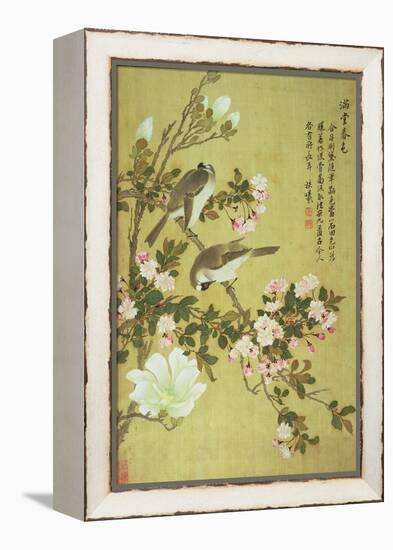 Crabapple, Magnolia and Baitou Birds-Ma Yuanyu-Framed Premier Image Canvas