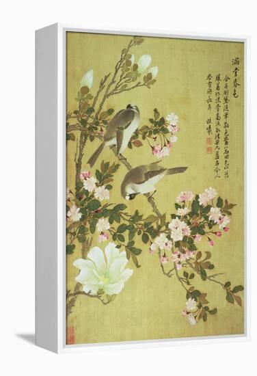 Crabapple, Magnolia and Baitou Birds-Ma Yuanyu-Framed Premier Image Canvas