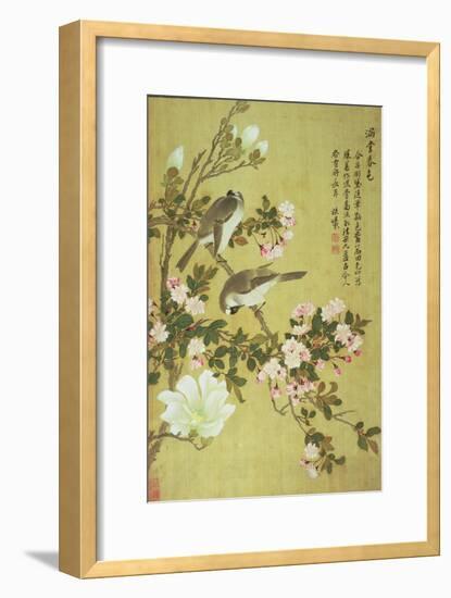 Crabapple, Magnolia and Baitou Birds-Ma Yuanyu-Framed Giclee Print