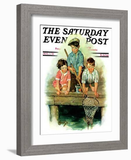 "Crabbing," Saturday Evening Post Cover, August 1, 1931-Ellen Pyle-Framed Giclee Print