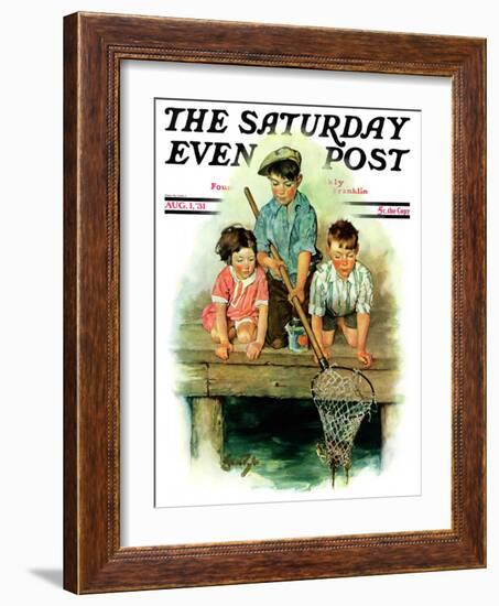 "Crabbing," Saturday Evening Post Cover, August 1, 1931-Ellen Pyle-Framed Giclee Print