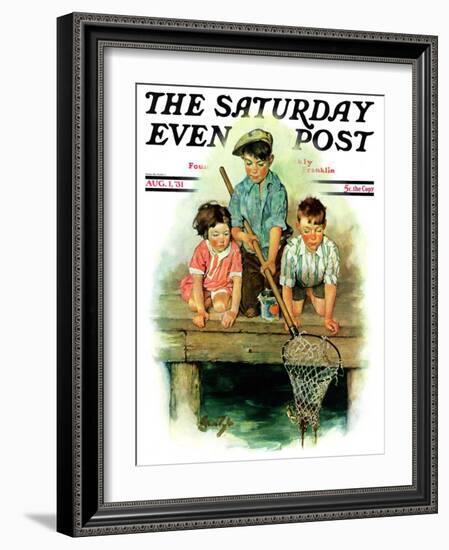 "Crabbing," Saturday Evening Post Cover, August 1, 1931-Ellen Pyle-Framed Giclee Print