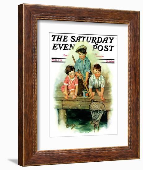 "Crabbing," Saturday Evening Post Cover, August 1, 1931-Ellen Pyle-Framed Giclee Print