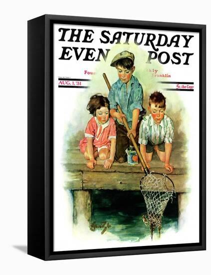 "Crabbing," Saturday Evening Post Cover, August 1, 1931-Ellen Pyle-Framed Premier Image Canvas