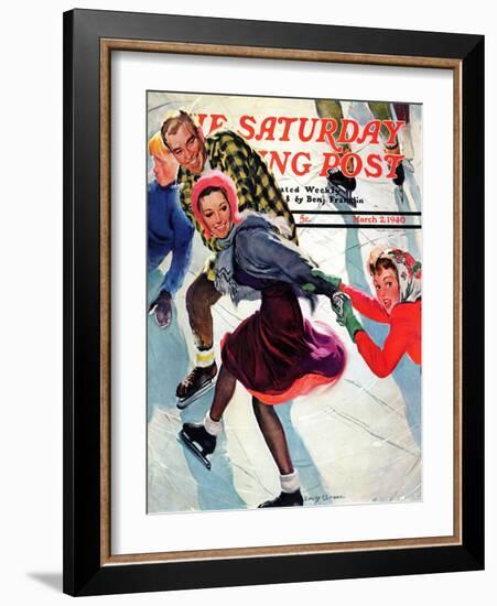 "Crack the Whip", Saturday Evening Post Cover, March 2, 1940-Emery Clarke-Framed Giclee Print