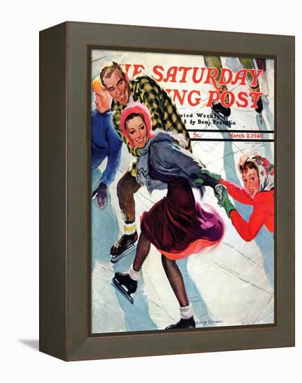 "Crack the Whip", Saturday Evening Post Cover, March 2, 1940-Emery Clarke-Framed Premier Image Canvas