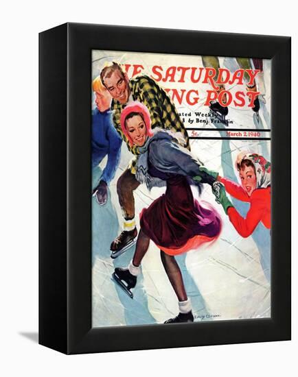 "Crack the Whip", Saturday Evening Post Cover, March 2, 1940-Emery Clarke-Framed Premier Image Canvas