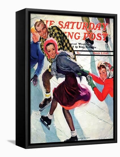 "Crack the Whip", Saturday Evening Post Cover, March 2, 1940-Emery Clarke-Framed Premier Image Canvas