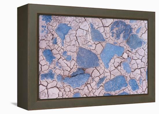 Cracked mud and blue stones, Fuerteventura, Canary Islands-Edwin Giesbers-Framed Premier Image Canvas