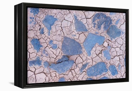 Cracked mud and blue stones, Fuerteventura, Canary Islands-Edwin Giesbers-Framed Premier Image Canvas