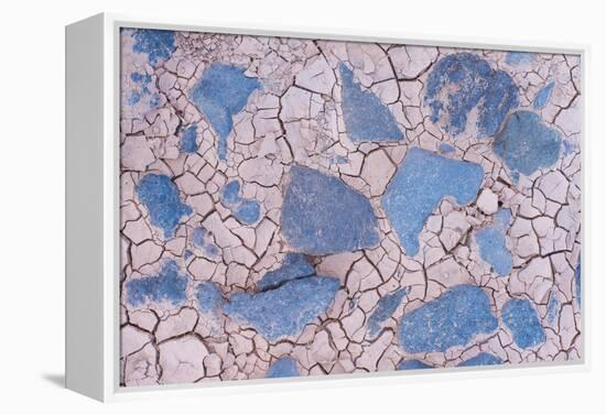 Cracked mud and blue stones, Fuerteventura, Canary Islands-Edwin Giesbers-Framed Premier Image Canvas