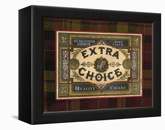 Crackled Cigar Label II-null-Framed Stretched Canvas