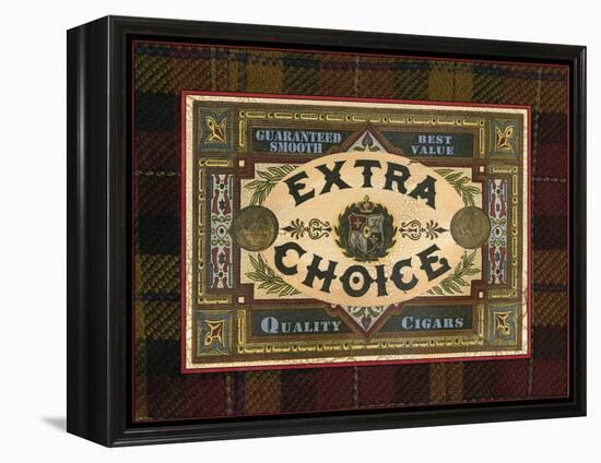 Crackled Cigar Label II-null-Framed Stretched Canvas