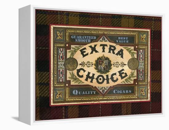 Crackled Cigar Label II-null-Framed Stretched Canvas