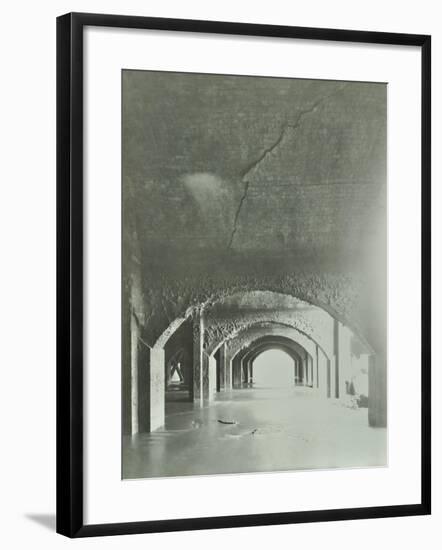 Cracks in the Brickwork from Wartime Bombing, Beckton Sewage Works, London, 1946-null-Framed Photographic Print