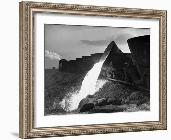 Cradles of Scolding Hot Slag from the Carnegie-Illinois Steel Mill Dumped Outside of Pittsburgh-Peter Stackpole-Framed Photographic Print