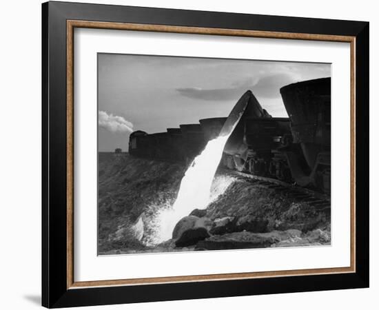 Cradles of Scolding Hot Slag from the Carnegie-Illinois Steel Mill Dumped Outside of Pittsburgh-Peter Stackpole-Framed Photographic Print