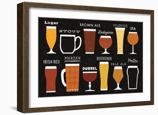 Craft Beer List-Michael Mullan-Framed Art Print