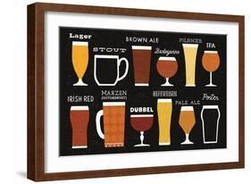 Craft Beer List-Michael Mullan-Framed Art Print