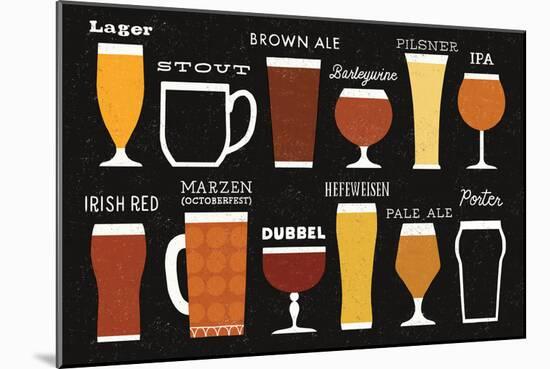 Craft Beer List-Michael Mullan-Mounted Art Print