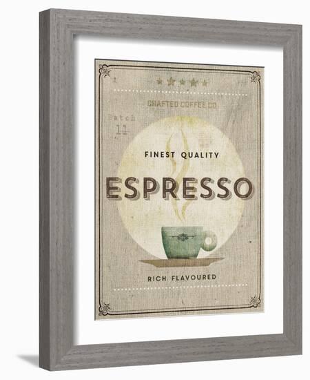 Crafted Coffee - Espresso-Hens Teeth-Framed Giclee Print