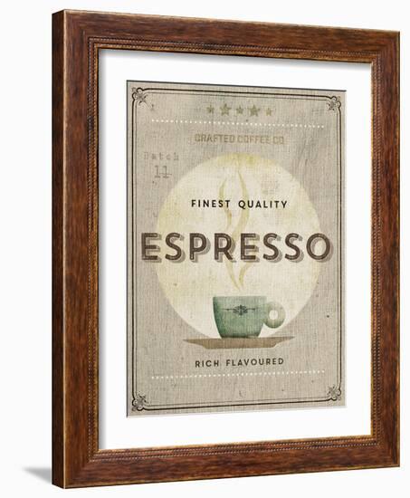 Crafted Coffee - Espresso-Hens Teeth-Framed Giclee Print