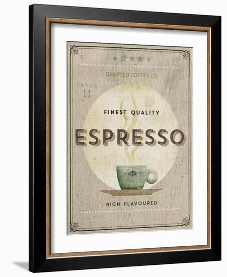 Crafted Coffee - Espresso-Hens Teeth-Framed Giclee Print