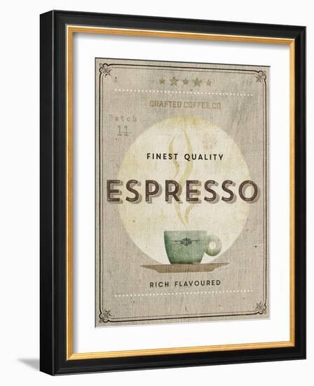 Crafted Coffee - Espresso-Hens Teeth-Framed Giclee Print