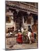Craftsman Selling Cases by a Teak-Wood Building, Ahmedabad, C.1885-Edwin Lord Weeks-Mounted Giclee Print