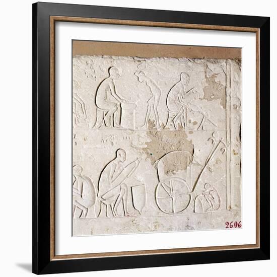 Craftsmen at Work, Blacksmiths, Carriage-Maker and one asleep, c1372BC-1354BC-Unknown-Framed Giclee Print