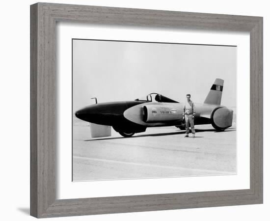 Craig Breedlove with 'Spirit of America' Land Speed Record Car, C1963-null-Framed Photographic Print