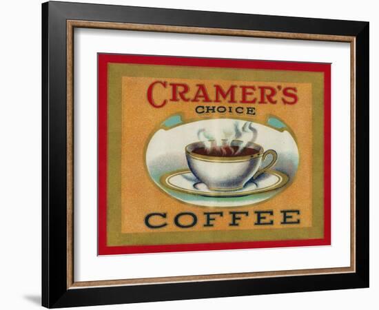 Cramer's Choice Coffee Label-Lantern Press-Framed Art Print