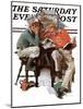 "Cramming" Saturday Evening Post Cover, June 13,1931-Norman Rockwell-Mounted Giclee Print