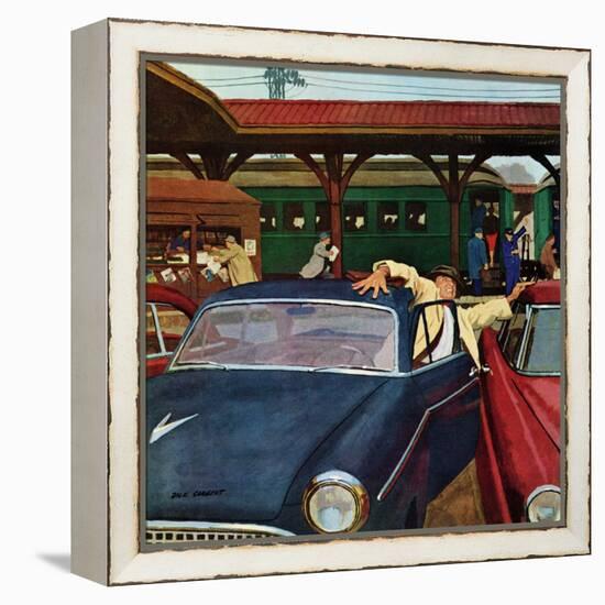 "Cramped Parking," March 5, 1960-Richard Sargent-Framed Premier Image Canvas