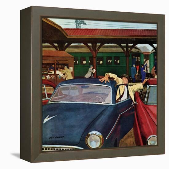 "Cramped Parking," March 5, 1960-Richard Sargent-Framed Premier Image Canvas