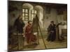 Cranach Painting Luther in the Wartburg Castle, about 1890-Heinrich Stelzner-Mounted Giclee Print