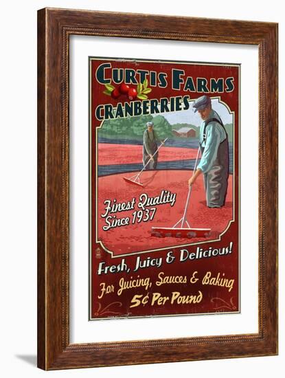 Cranberry Farm - Vintage Sign-Lantern Press-Framed Art Print