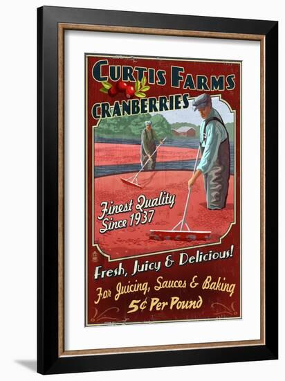 Cranberry Farm - Vintage Sign-Lantern Press-Framed Art Print