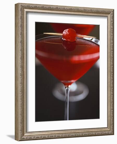 Cranberry Martini with Cocktail Cherry-Michael Paul-Framed Photographic Print