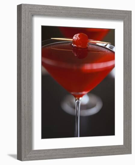 Cranberry Martini with Cocktail Cherry-Michael Paul-Framed Photographic Print