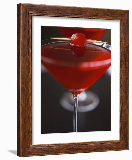 Cranberry Martini with Cocktail Cherry-Michael Paul-Framed Photographic Print