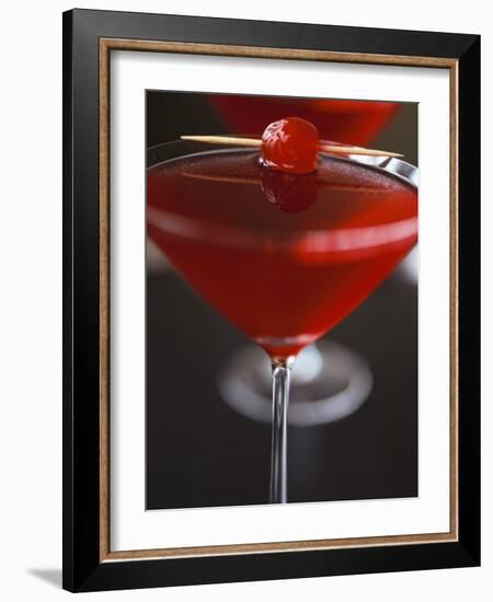 Cranberry Martini with Cocktail Cherry-Michael Paul-Framed Photographic Print