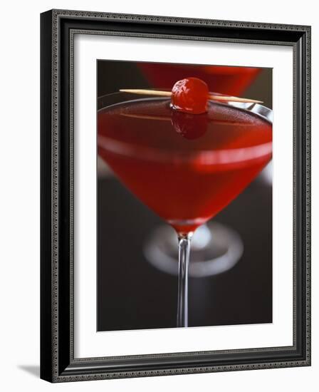 Cranberry Martini with Cocktail Cherry-Michael Paul-Framed Photographic Print