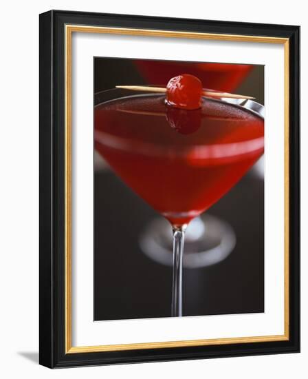 Cranberry Martini with Cocktail Cherry-Michael Paul-Framed Photographic Print